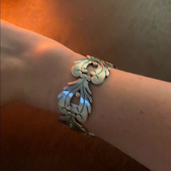 Wide Feather Wrap Wide Band 925 Sterling Silver Statement...